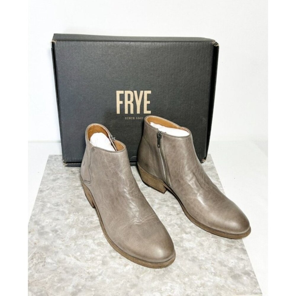 Frye Women's Leather Carson Piping Bootie in Graphite - Sz 10 M - PreOwned
